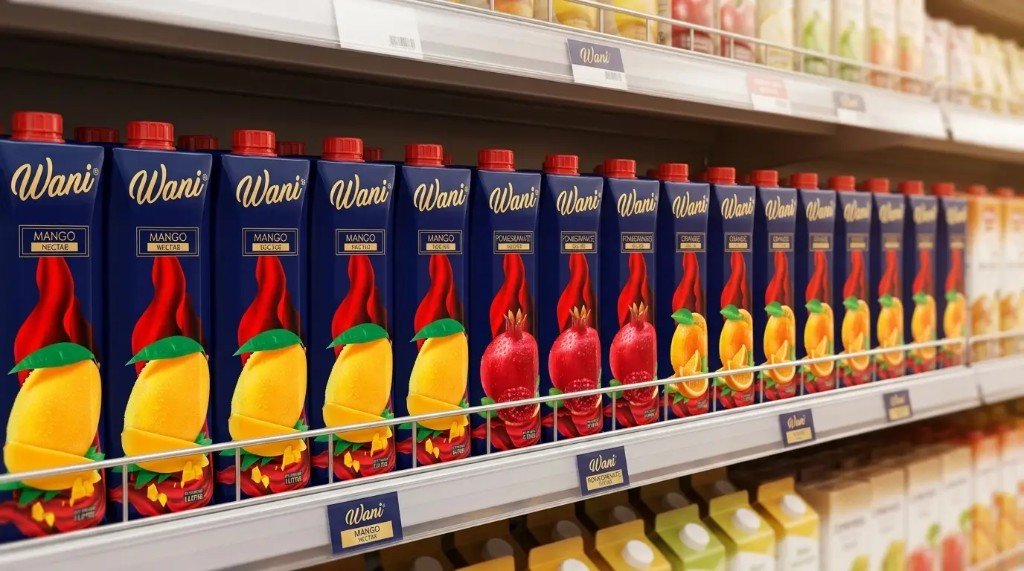 Wani NECTAR cartons stocked on retail shelves across Pakistan